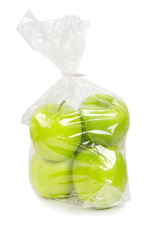 apples in a small wicked bag